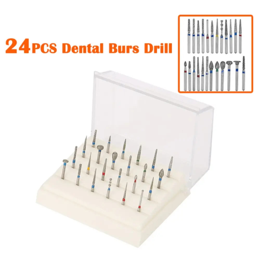 dental burs holder set 24-hole  حامل بيرات مع البيرات