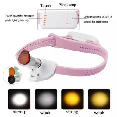 Dental Lightweight Soft Silicone Headband Medical 5W LED لوب