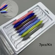 [3030000INS0007] Dental Silicone Handle Composite Filling Restorative ادوات كمبوزت 7قطع