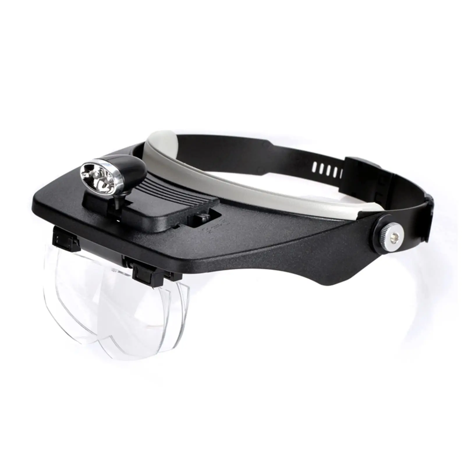 Headband Magnifier with 2 LED Light & 4 Detachable Lenses لوب