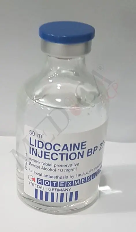[مخدر فيال] PANPHARMA مخدر ليدوكائين صافي الماني فيال  Lidocaine HCl 2%, 20 mg / mL  50ml vial