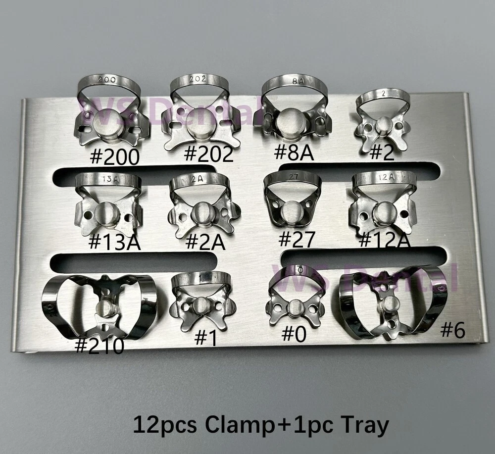 Rubber Dam Clamps Kit with Frame عبوة 12