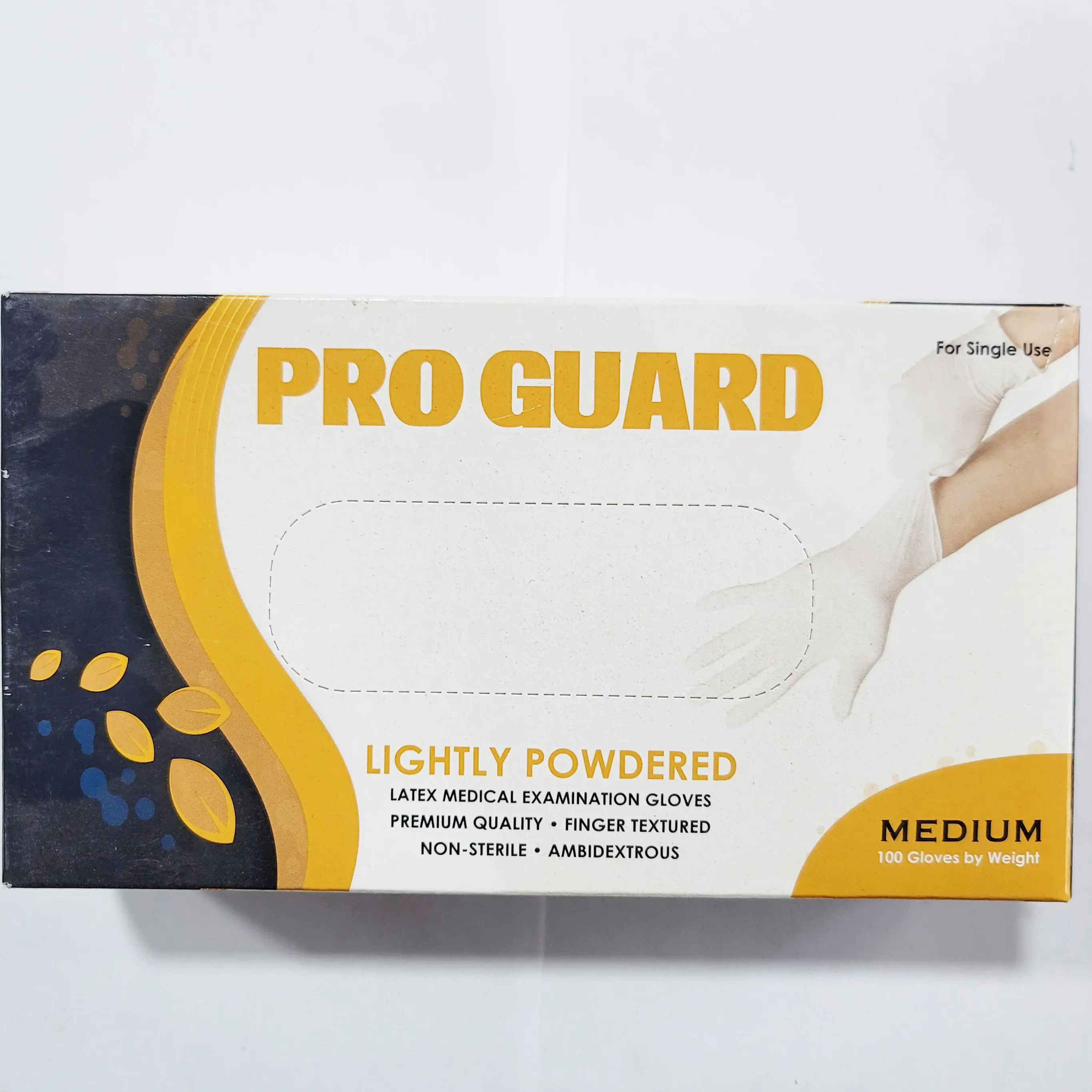 جلفز لاتكس Pro Guard Lightly Powdered Latex Medical Examination Gloves