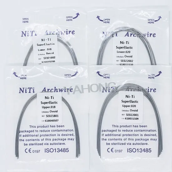 [006-0037] اسلاك تقويم نيكل تيتانيوم مضلع Archwire (lower 14 * 25)