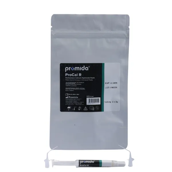 Promida PROCAL R RADIOPAQUE PASTE CALCIUM HYDROXIDE
بروميدا ب كالسيوم هيدروكسايد (3 مل)