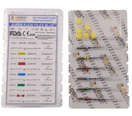 [009-0067] فايلات روتاري  Rogin - Super Flexi Blue File 4% ((25mm 15/4%))
