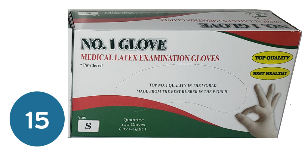 جلفز لاتكس  latex gloves NO.1 (s)