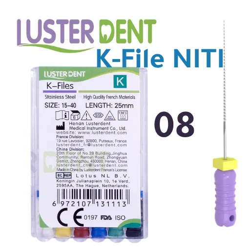 Luster dent K FILES NITI فايلات يدوي كي نيكل