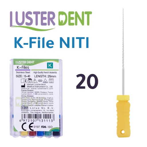 Luster dent K FILES NITI فايلات يدوي كي نيكل