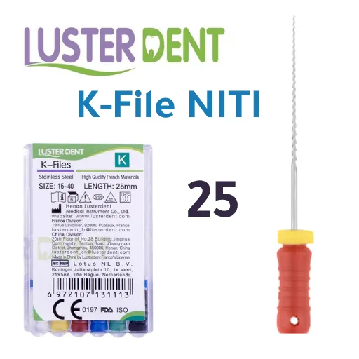 Luster dent K FILES NITI فايلات يدوي كي نيكل
