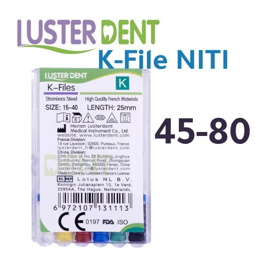 Luster dent K FILES NITI فايلات يدوي كي نيكل