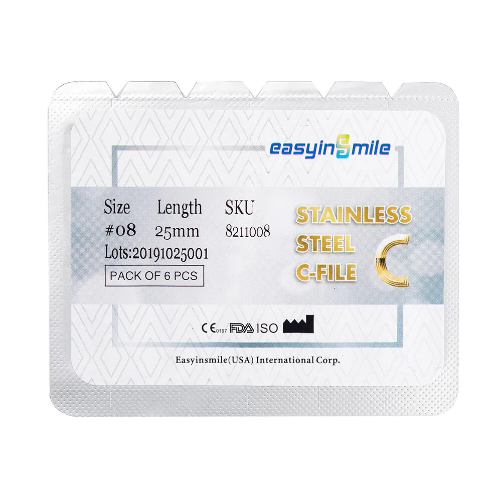 endodontic C-Pilot Files hand use For Endo Root Canal C Files 25mm #8 #10 فايلات يدوي سي ستيل