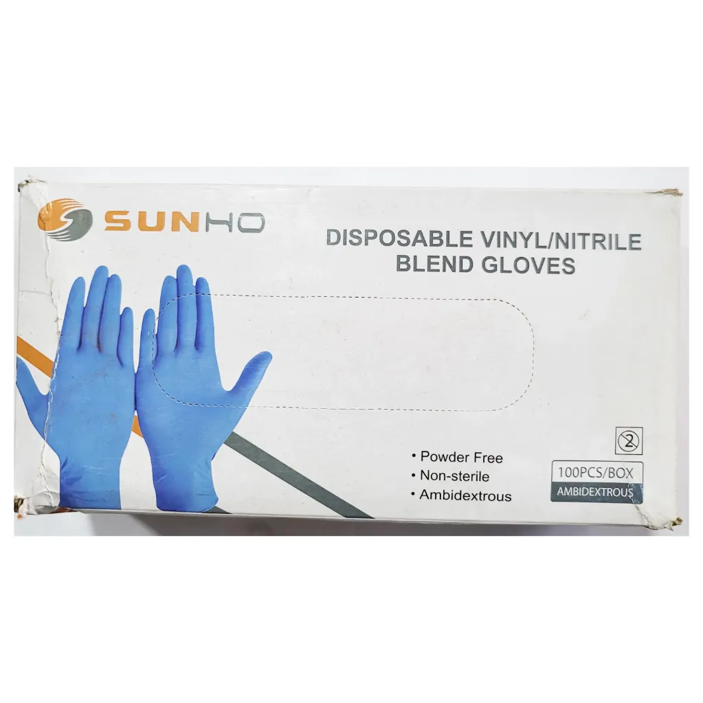 جلفز فينيل  Sunho Disposable Vinyl/Nitrile Blend Gloves (S)