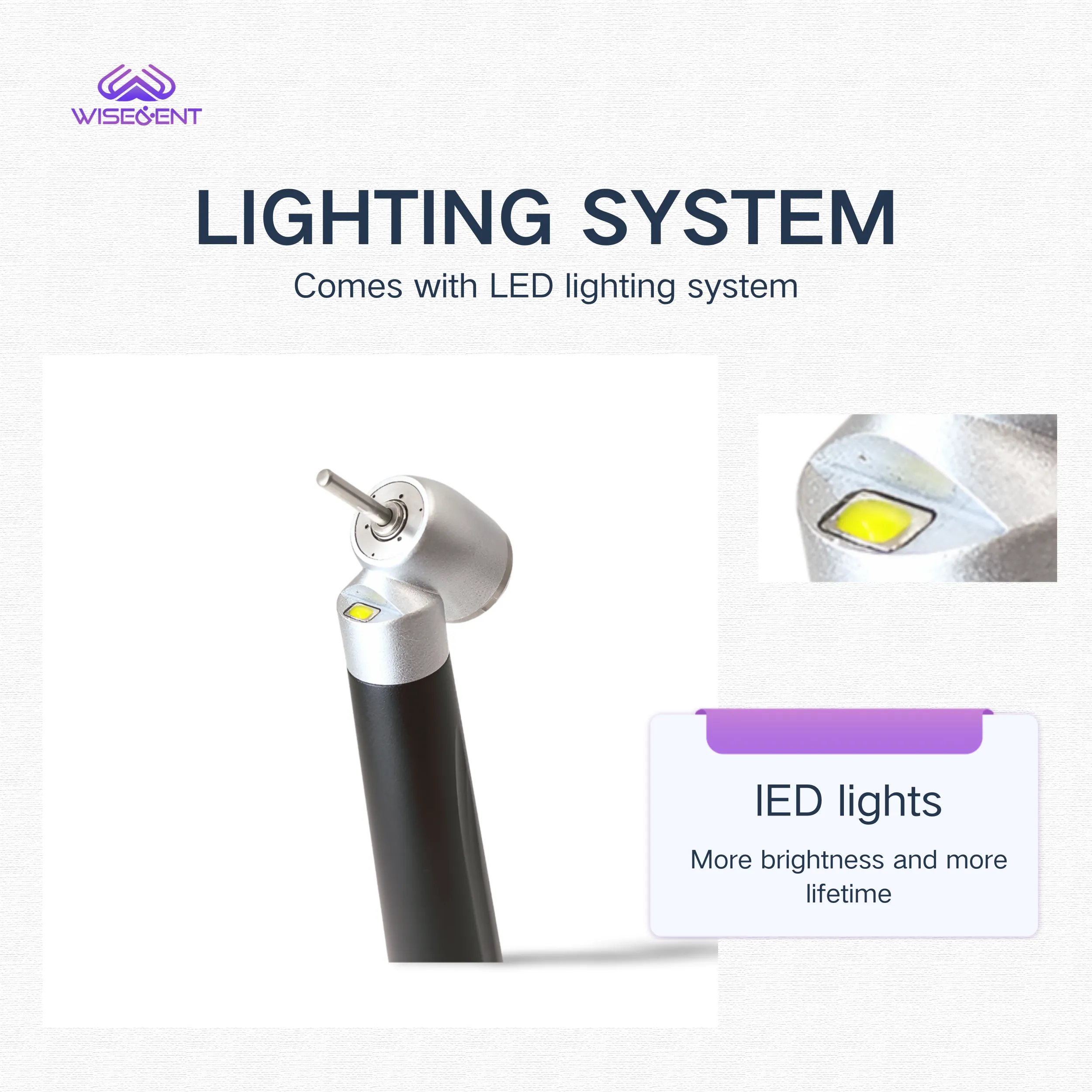 WISEDENT 45 BR 164CE Hi LED Handpiece قبضه زاويه ضوئيه