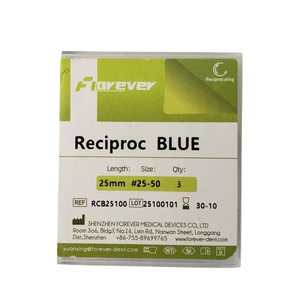 Forever Dent Reciproc BLUE Blue Rotary Files
فوريفر ريسبرو بلو فايلات روتاري بلو (25-40-50)