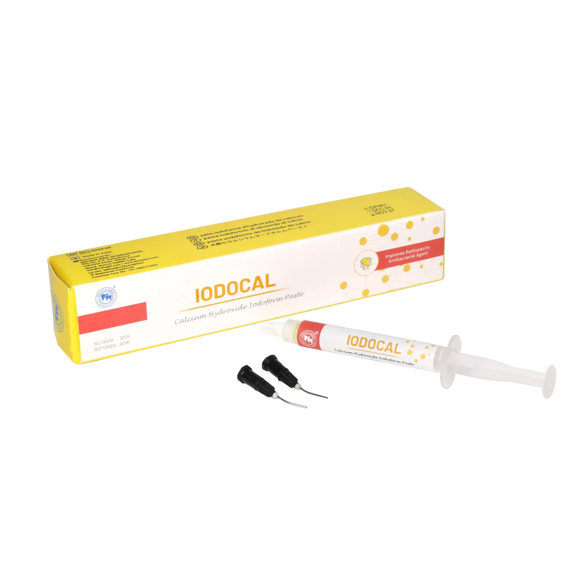 [9030000DNRdoc] DENTAKRIS IODOCAL Calcium Hydroxide Iodoform Paste
دنتاكرس ايدوكال كالسيوم هدروكسايد مع الايدوفورم 1.5جرام