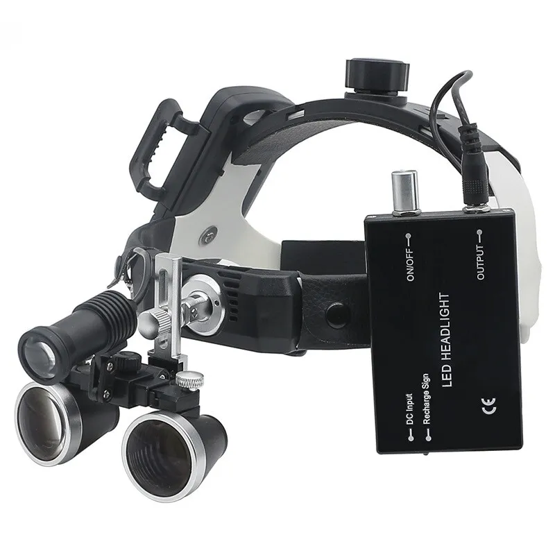 [1100000000ADJL] Loupes Helmet Binocular Magnifier Adjustable 3.5x LED لوب
