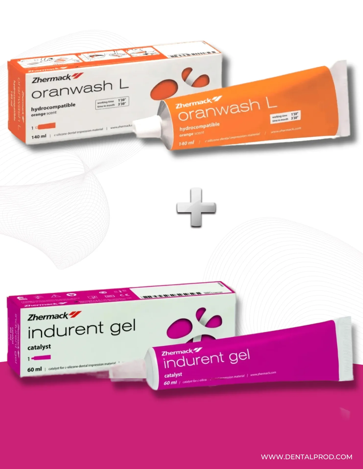Zhermack Catalyst Indurent gel + Zhermack Oranwash Light Body سيليكون طبعه ثانيه