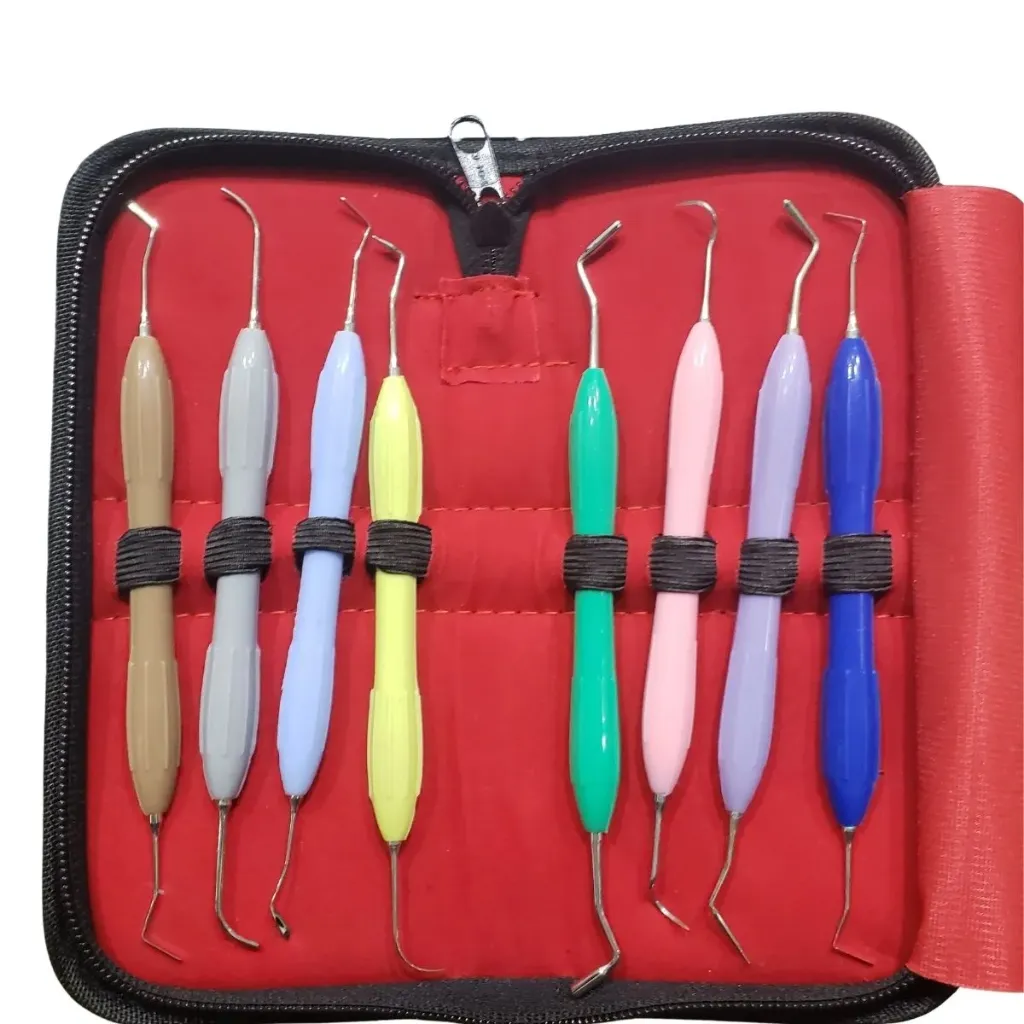 dental composite filling instruments set of 8كت ادوات كمبوزيت (ملون)