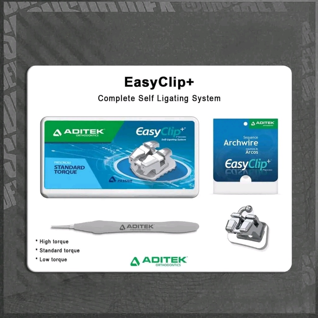 براكت دامون مع بكل تيوب دامون مع الأسلاك Aditek EasyClip+ Cupper Niti